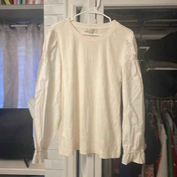 Cream Long Sleeve Blouse - Picture 3 of 4